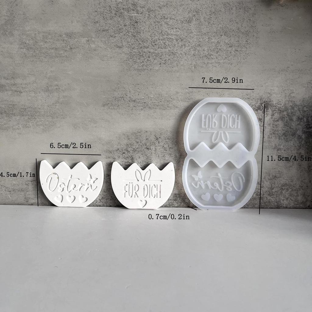 DIY Easter Rabbit Egg Flower Basket Silicone Mold Wall Pendant Plaster Drip Mold for Home Easter Party Decoration