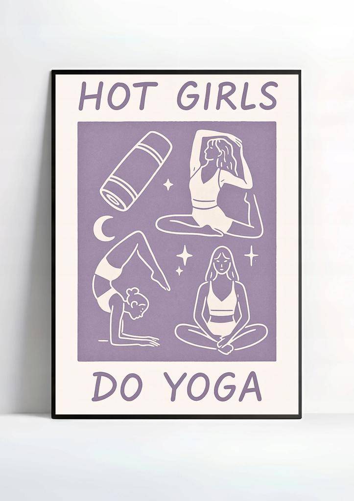 Poster Hot Girls Do Yoga Decoration Purple Yoga