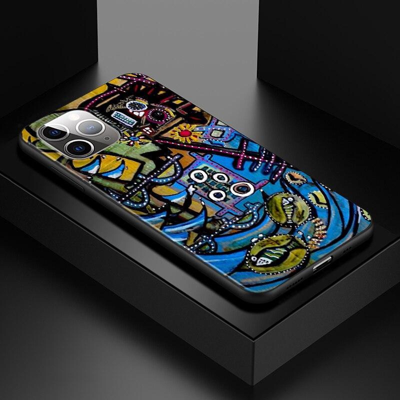 Мягкий черный чехол для телефона Jean Michel Basquiat Art Graffiti для Apple iPhone 13 12 11 SE XS XR X 7 8 6 5 S mini Plus Pro MAX 2020