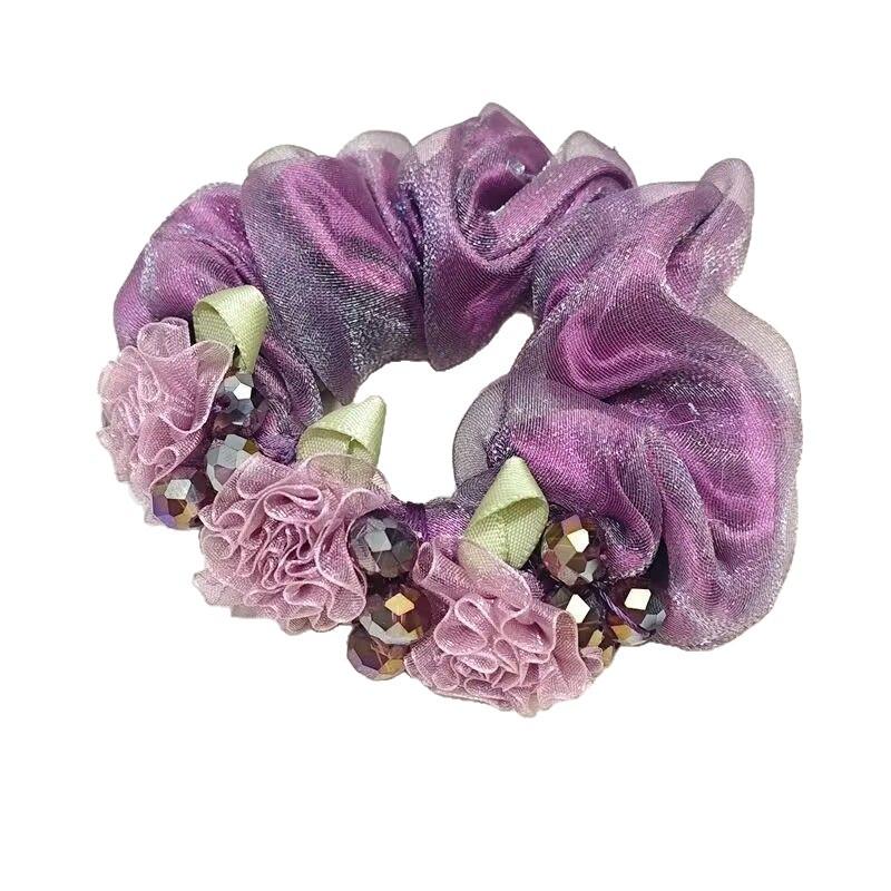 Элегантная сетчатая резинка для волос со сверкающими стразами, высококлассный роскошный аксессуар для волос для женщин, стиль 2025