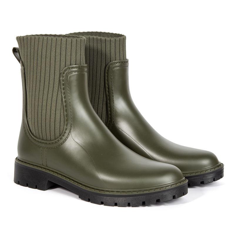 Rain shoes women's velvet adult women's rain boots women's outer wear water boots women's fashion medium rain boots small fragrant boots non-slip