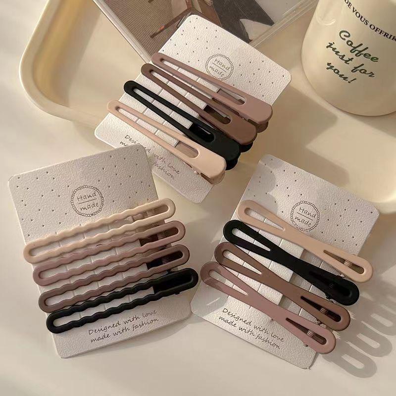 Большая заколка-уточка для молочного кофе для челки и боковых волос – Модный аксессуар для волос