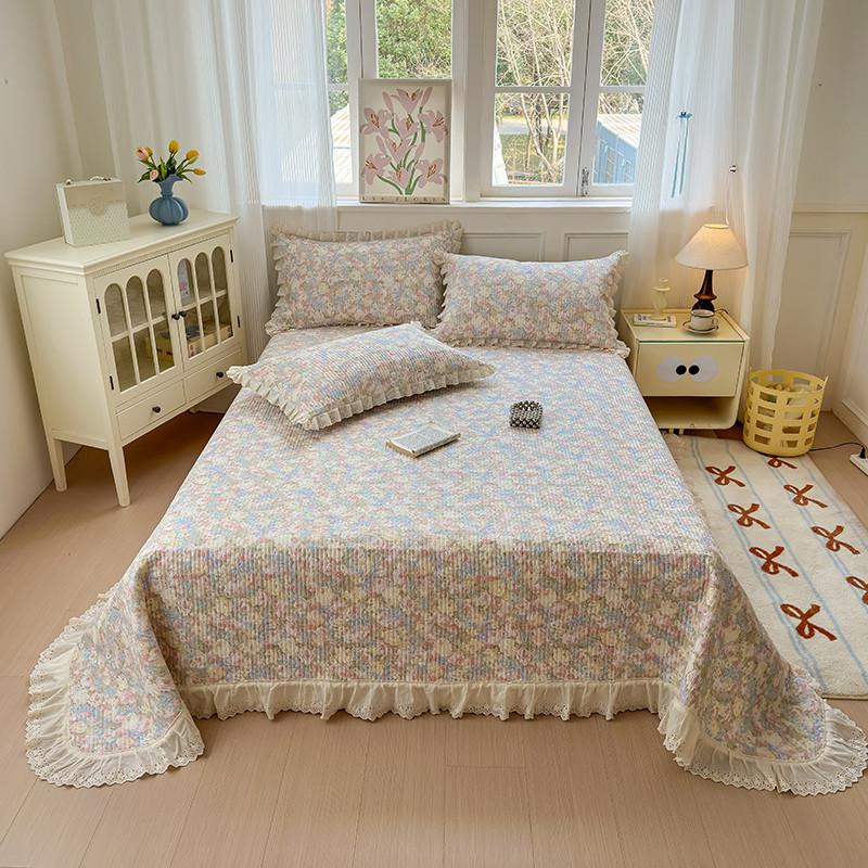 Full Cotton Double-Layer Yarn Washed Cotton Bed Cover