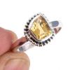 Натуральный Цитрин Драгоценный Камень Ручной Работы 925 Пробы Массивное Стерлинговое Серебро Кольцо Размер 7 c3k31