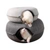 Donut Cat Bed Tunnel Interactive Bed Toy House for 2 Cats Felt Pet Cat Half Closed Cave Indoor Training Kennel Toy Pets Supplies