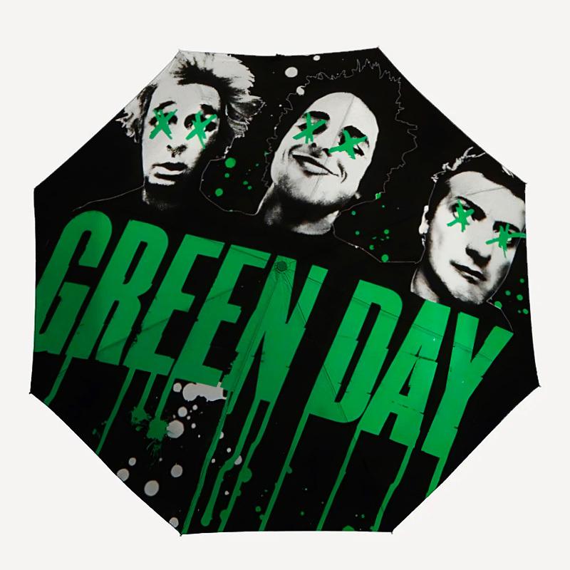 1 шт. Green Day Автоматический Открывающийся/Закрывающийся Зонт Складной Зонт, Портативный Компактный Дорожный Зонт, Подарок на День Рождения/Рождество для Мужчин и Женщин L1110y20