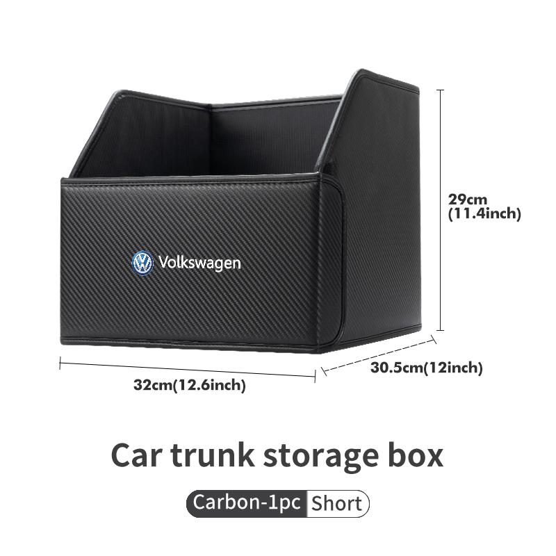 For Volkswagen VW Car Trunk Foldable Organizer Auto Leather Waterproof Storage Box Passat Golf 4 5 6 Tiguan Polo Scirocco Jetta