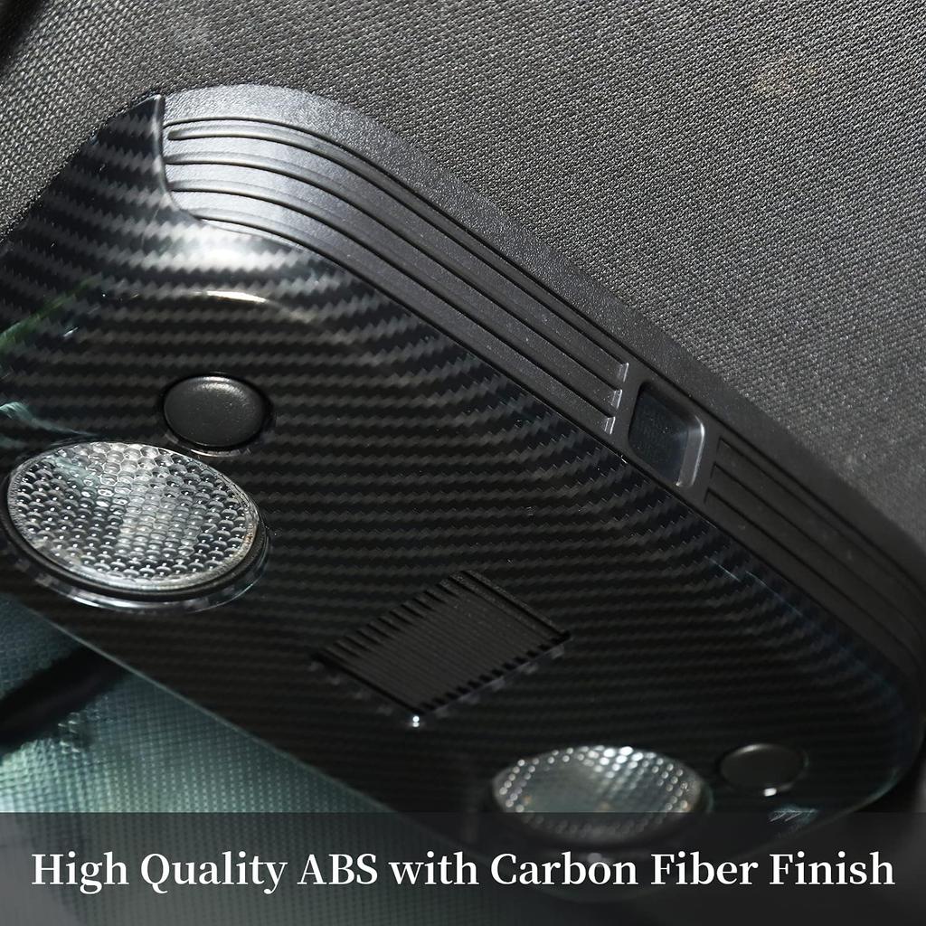 RT-TCZ Front Ceiling Roof Reading Light Lamp Trim Cover Carbon Fiber Interior Accessories for 2009-2022 Ford Mustang (Carbon Fiber Grain)