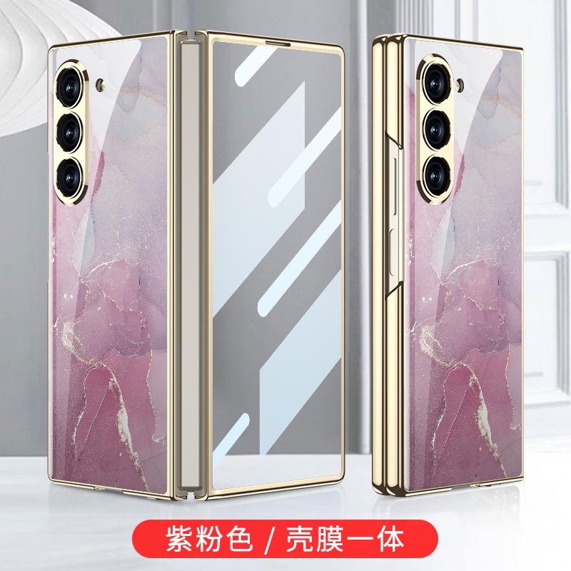 Роскошный гальванизированный чехол из окрашенного стекла для Samsung Galaxy Z Fold 7 6, защитная крышка из стекла для заднего экрана для Galaxy Z Fold7