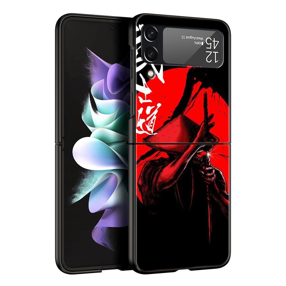 Японский Бусидо Самурай Чехол для Телефона Для Samsung Galaxy Z Flip3 Flip4 Flip5 Чехол-Оболочка Для Z Flip 3 4 5 6 7 Жесткая Складная Крышка