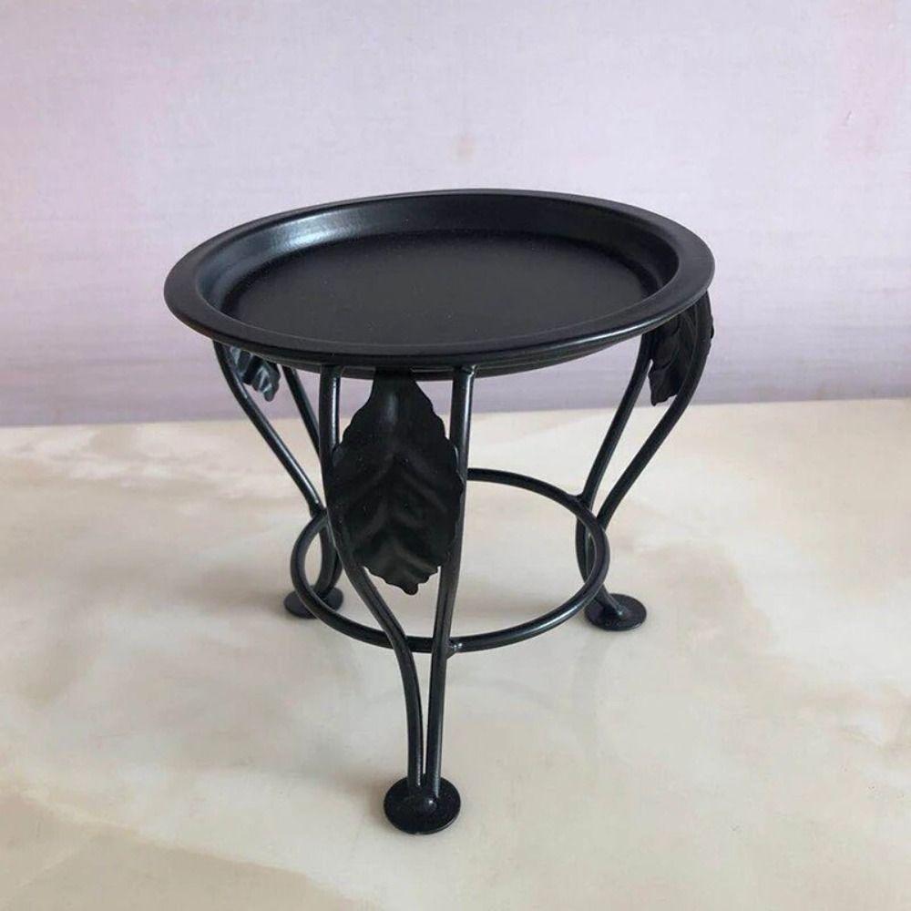 Черная трехногая подставка для растений Художественное железо Мини-подставка для цветочного горшка Простая железная полка для цветов Балкон