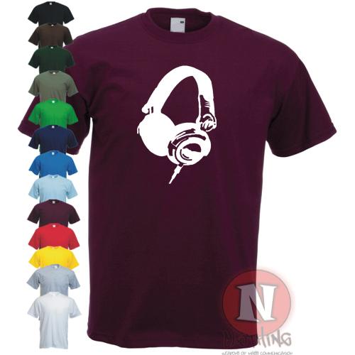 Headphones TShirt For Dj Club Dance Music Ibiza Rave Festival Audio Studio Edm