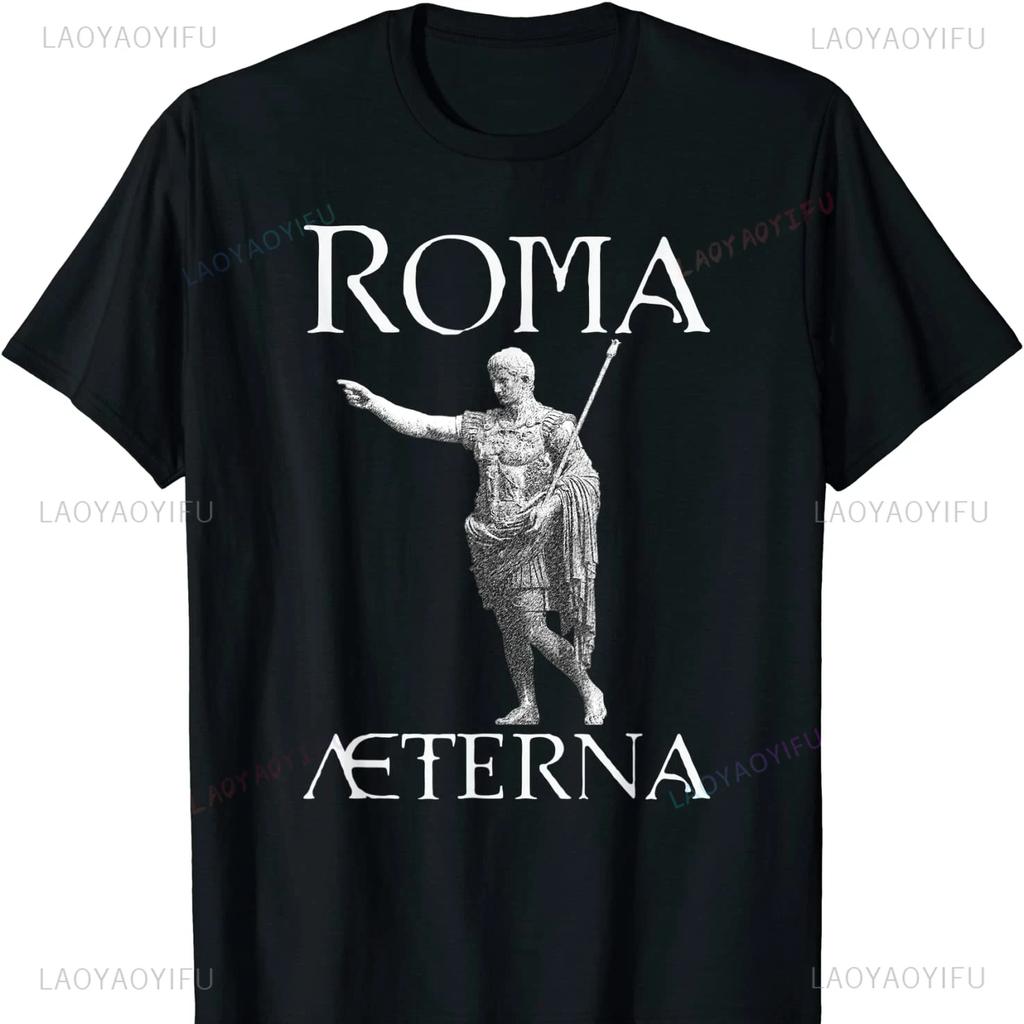 Roma Aeterna SPQR Roman Empire Graphic Tshirts Summer Funny Men Short Sleeve O-Neck T-shirt Casual Women Tops
