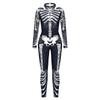 Черно-белый клоун, человеческие мышцы, череп, скелет, костюм для косплея на Хэллоуин, взрослые мужчины, вечеринка, тело, цифровая печать, колготки, комбинезон