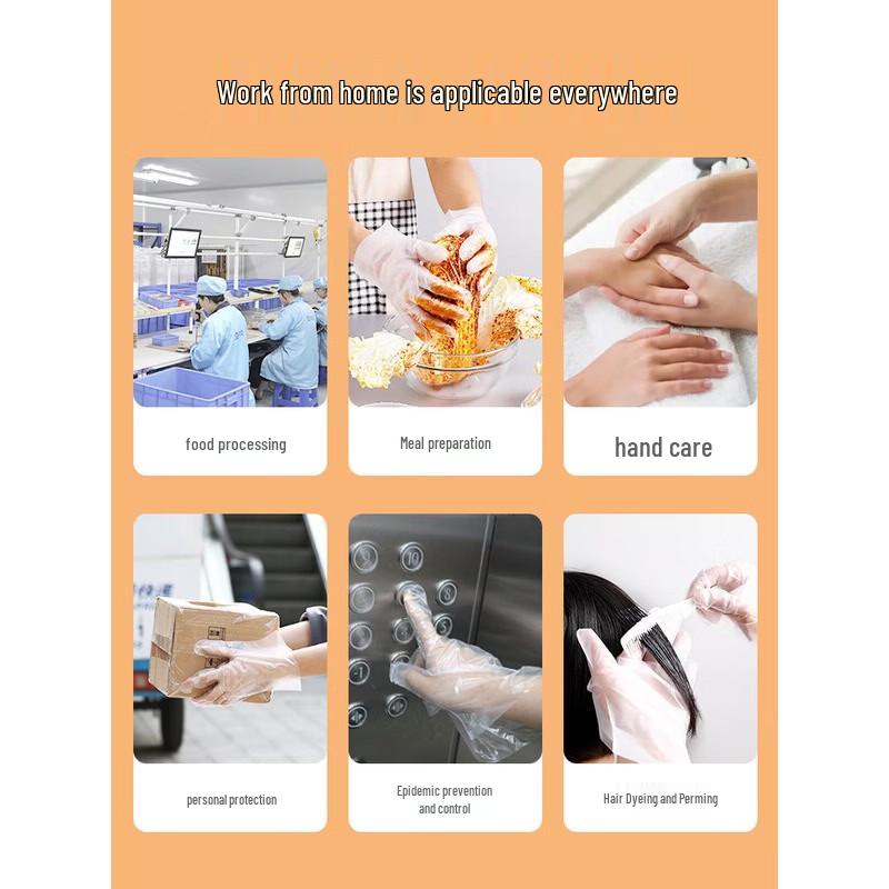 MARYYA Disposable Food-Grade PE Gloves - 50 Count