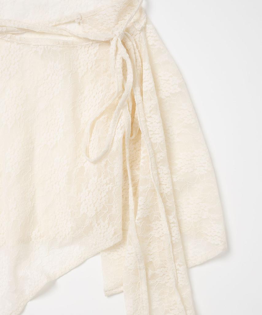 Milo Woman Asymmetric Lace Wrap Skirt [Ivory]