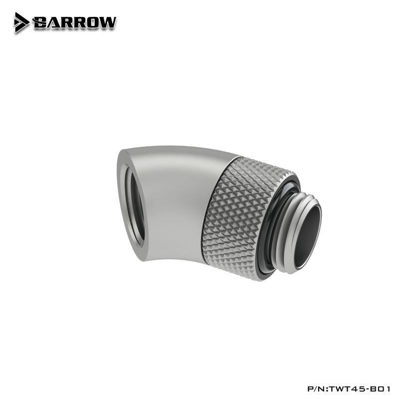 Фитинг Barrow G1/4'' Поворотный фитинг 45 градусов Адаптер Вращающийся на 45 градусов Адаптеры для водяного охлаждения Черный/Белый/Серебристый