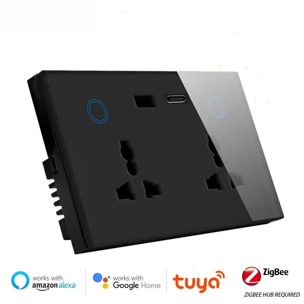 Умная WiFi настенная розетка с USB-разъемом для зарядки, умный выключатель, розетка, вилка 30 Вт, сенсорный выключатель, универсальная розетка