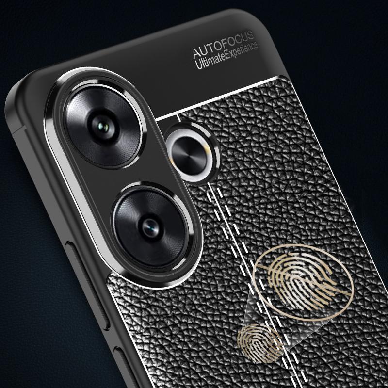 For Xiaomi Redmi Turbo 3 5G/Poco F6 5G Cell Phone Cases Non-Slip Grip Litchi Texture TPU Shell