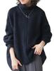 Antiqua Boucle High Neck Knit One Size Black Women's Top, PN-00524, 05,