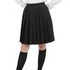 School Pleated Student Pleated Car School Girls E210 Black [Eiza] Skirt, Uniform, Skirt, Plain, Folds, (XL, 48cm)