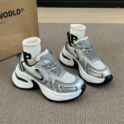 Роскошные новые весенние и осенние универсальные повседневные спортивные туфли с толстой подошвой 2024 года, женские дышащие кроссовки для бега на открытом воздухе