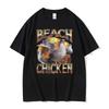 Funny Beach Chicken Seagull Humor Style T-shirt Fashion Trend Meme Graphic Tee Shirt Men Women Casual 100% Cotton O-Neck T Shirt