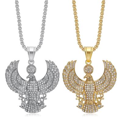 Jewelry Fashion Trend Inlaid Zircon Men's Party Jewelry Accessories Ancient Egyptian Auntie Horus Anko Pendant Necklace