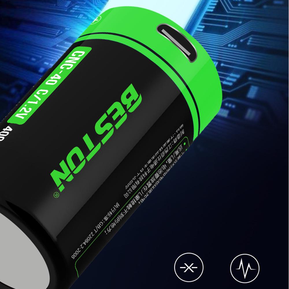 1,2 В NI-MH аккумулятор для водонагревателя, фонарик, 4000 мАч, тип C, USB аккумуляторная батарея