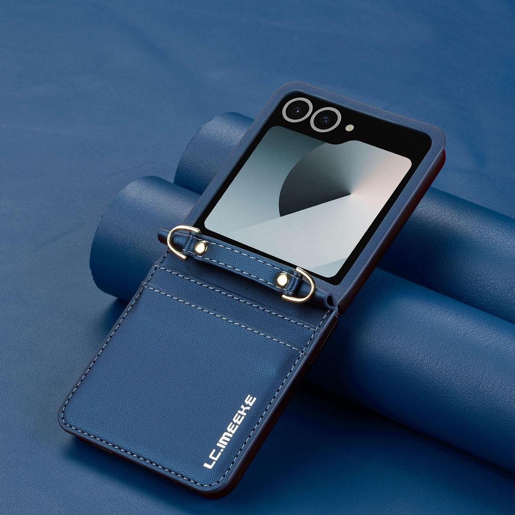 Кожаный чехол-кошелек для Samsung Galaxy Z Flip7 (Совместимо с Z Flip6/Flip4)