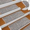 VidaXL Stair Carpet 15 Pieces 65 X 21 X 4 Cm Grey Rectangular Edge 134575