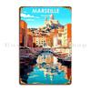Marseille France Vintage Travel And Tourism Village Advertising Print Metal Sign Club Garage Designer Wall Cave Tin Sign Poster