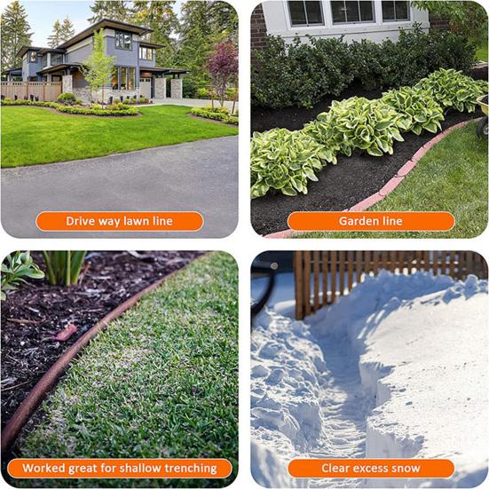 Скребок для обрезки полумесяца в форме полумесяца, Т-образная ручка, острый зубчатый ручной триммер из нержавеющей стали с ручкой, газонокосилка, садовое оборудование