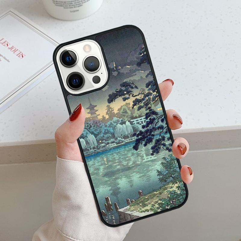 Японский стиль Укиё-э Художественная картина Чехол для телефона Для iPhone 17 Air 11 12 13 14 15 16 Pro Max Чехол Для iPhone 17 Air Max Plus