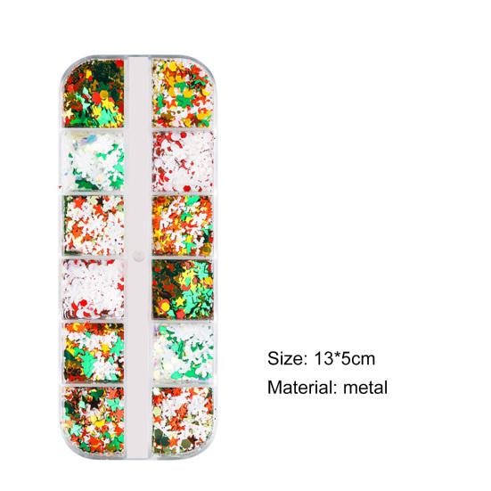 12Grids/Box Nail Sequins Стильные изысканные мини рождественские наклейки для маникюра с блестками для