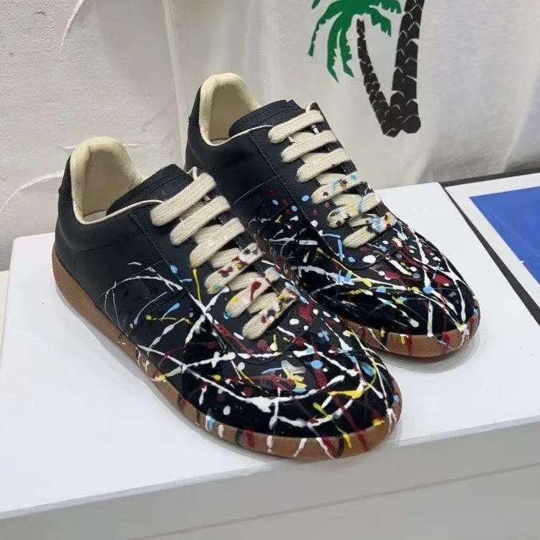 De Xun Обувь M Jila Mm6 Пара Топ Версия Ретро Мягкая Подошва Кожаная Универсальная Повседневная Спортивная Обувь Ремешок Плоская Обувь для Скейтборда