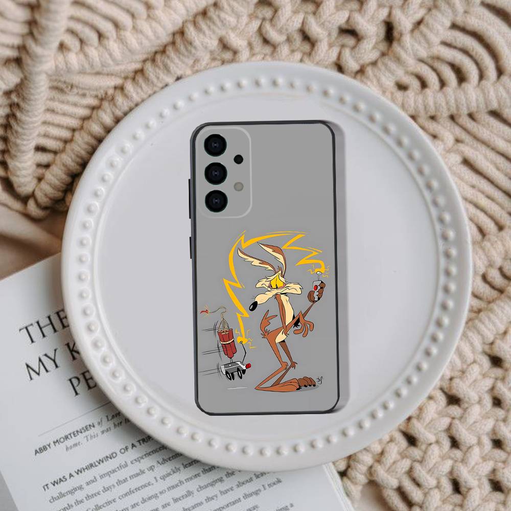 Чехол для телефона Road R-Runner Willy C-Coyote для Samsung Galaxy A73,31,32,72,41,53,52,71,22,5G,Note,J7,8,9 Мягкая черная крышка