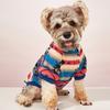 Warm Striped Pet Sweater for Small and Medium Dogs - Cozy Winter Dog Clothes with Soft Plush Lining