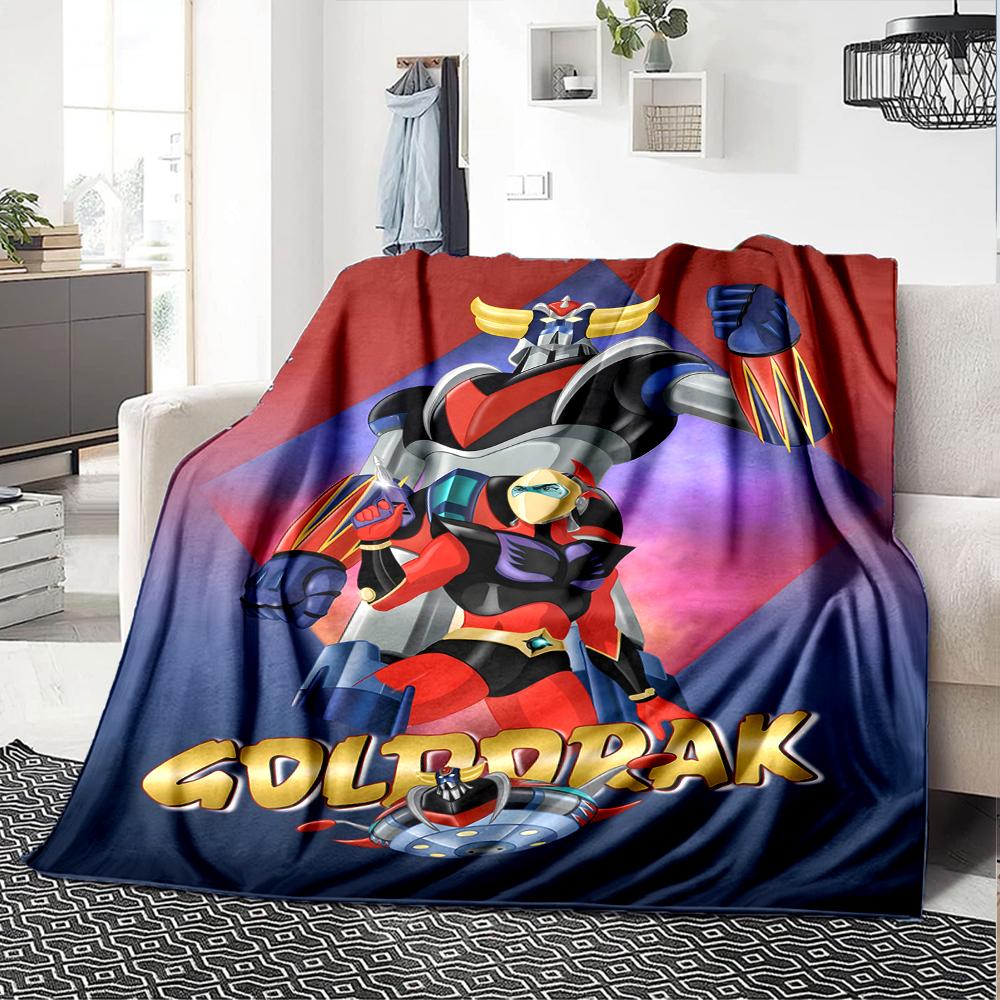 1pc UFO Robot Grendizer10 Blanket, Gift, for Men and Women, Soft Blanket, Good for Sofa Bed Couch Travel, Lightweight Flannel Blanket