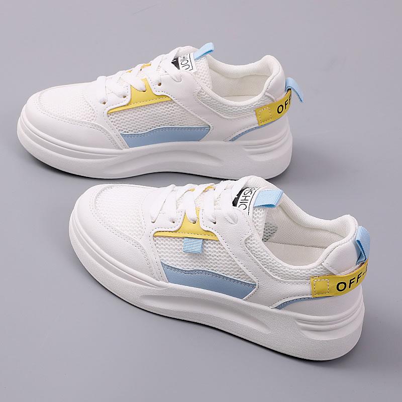 Женские кроссовки для отдыха, женские теннисные туфли, женские кроссовки на платформе со шнуровкой, женские дышащие сетчатые плоские спортивные туфли, маленькие белые туфли