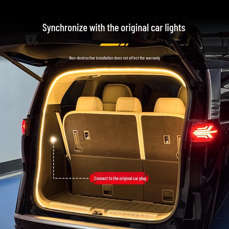 Toyota ESTIMA Светодиодная подсветка багажника и атмосферная динамическая приветственная подсветка задней двери