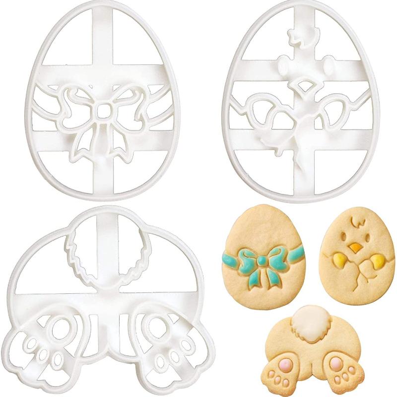Easter Cookie Cutter Rabbit Mold Stamp Kids Easter Party Bunny Embosser Biscuit Mold Baking Tool Easter Decorations Supplies