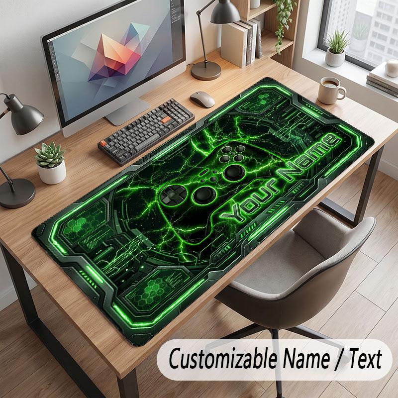 City Cyberpunk Theme Customized Mouse Pad Personalized Print Name Text Desk Mat For Home Office Table Decor