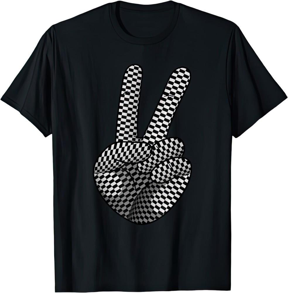 Checkered Peace Sign T Shirt