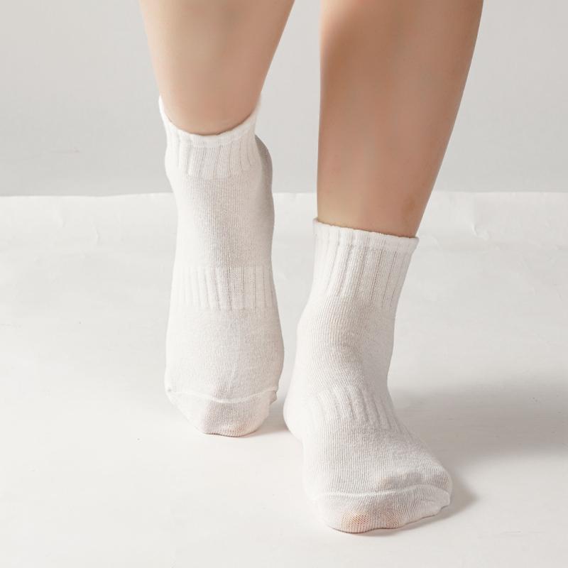 Женские дышащие хлопковые носки до щиколотки - Однотонные, 1/3 пары