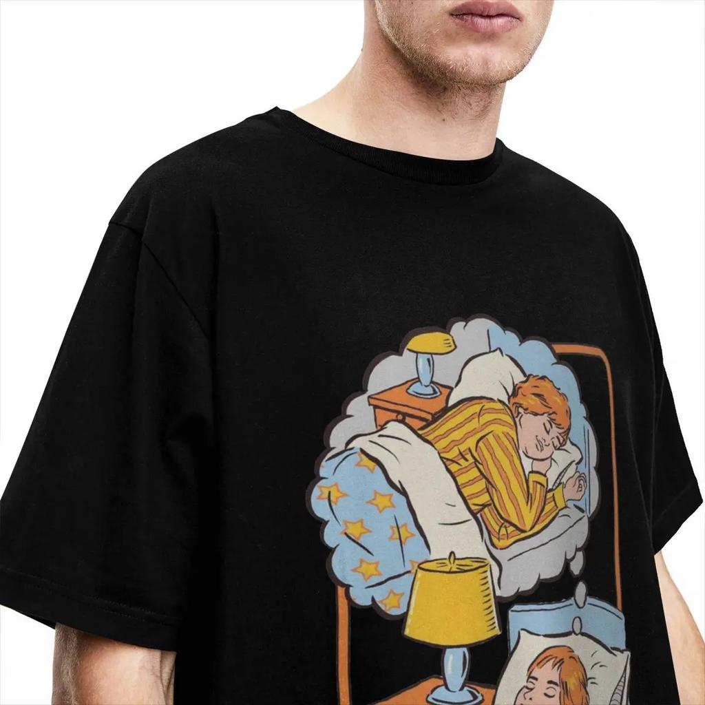 Мужчины Женщины Достигни своей мечты Смешная пародия Графическая футболка Одежда Повседневная Чистый хлопок Веселые шутки для сна Футболки Одежда Новая