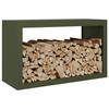 VidaXL Firewood Rack Green 100x40x60 Cm Steel, Log Store, Fireplace Log Holder, Log Support, 850985