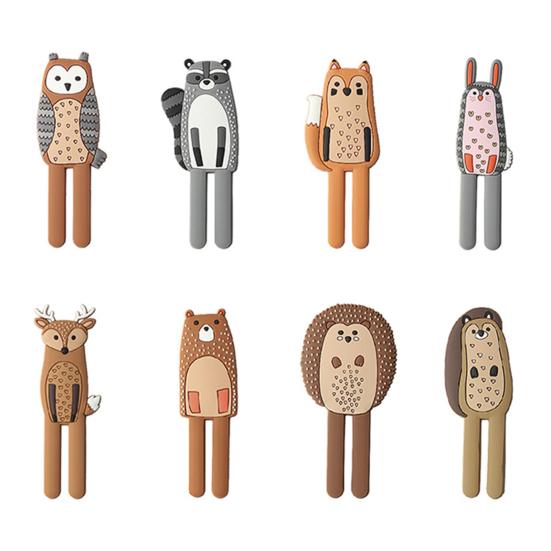 Магнит на холодильник, милая форма животного, силиконовая декоративная наклейка на холодильник, вешалка, крючок для дома