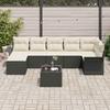 8 Piece Black Poly Rattan Garden Sofa Set with Storage