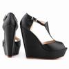 Women Sexy Sandals T-Strap Open Toe Shoes Matte Elegant Wedge Platform Pumps High Heels Shoe
